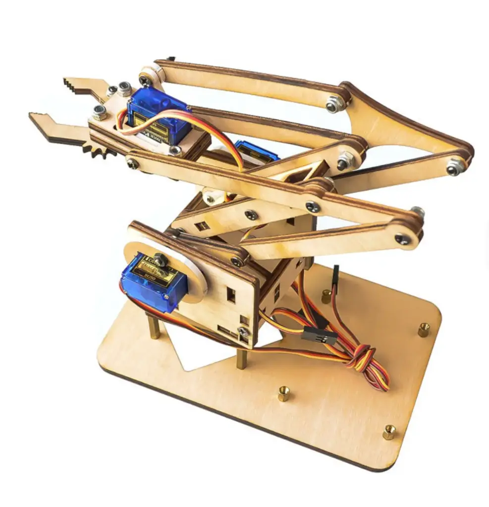 4DOF Wooden Robotic Arm kit With Servo