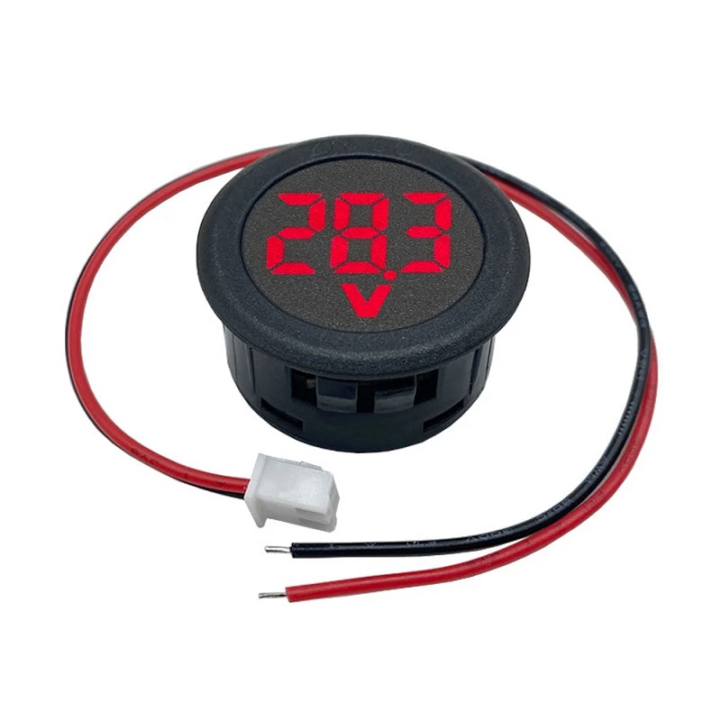 Round DC 5-100V LED Digital Voltmeter
